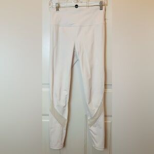 Athleta White Leggings with Mesh Detail